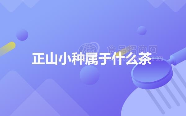 正山小种属于什么茶