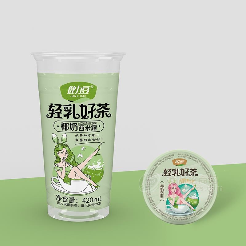 健力豆轻乳好茶椰奶西米露杯装420ml